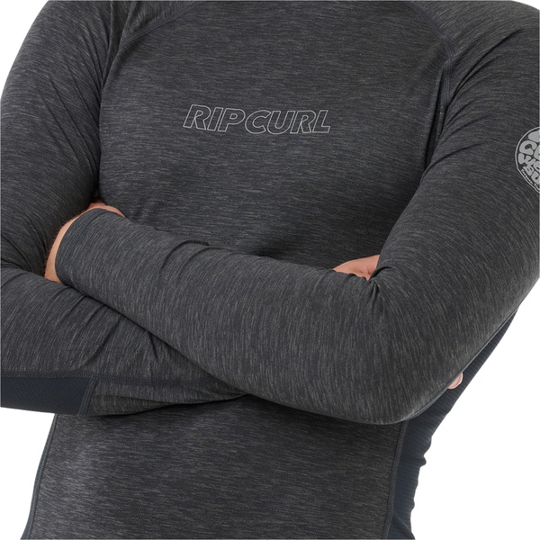 2026 Rip Curl Herre Dawn Patrol UPF Perf Langærmede Lycra Vest 194MRV - Black Marle